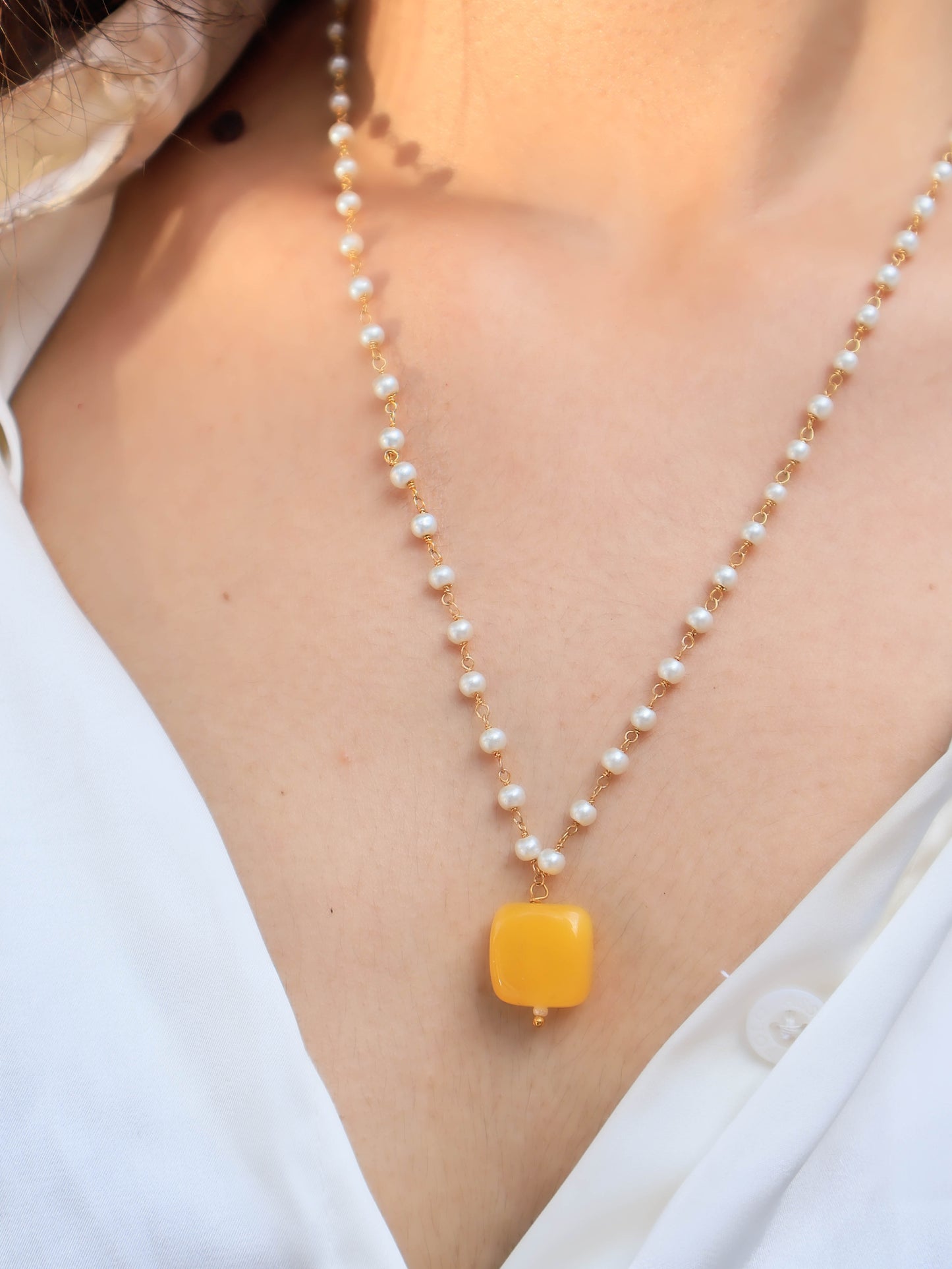 Urvi Yellow Pendant Necklace