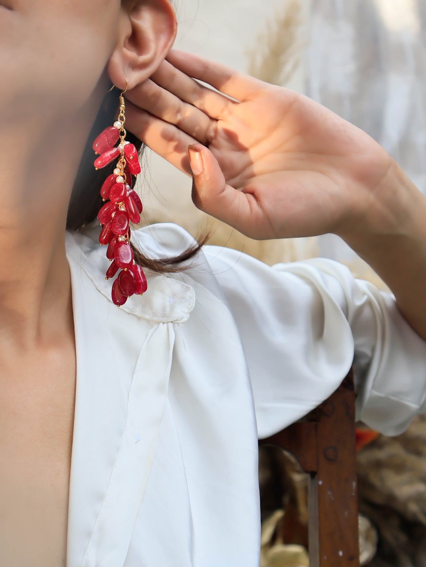 Namra Red Earrings