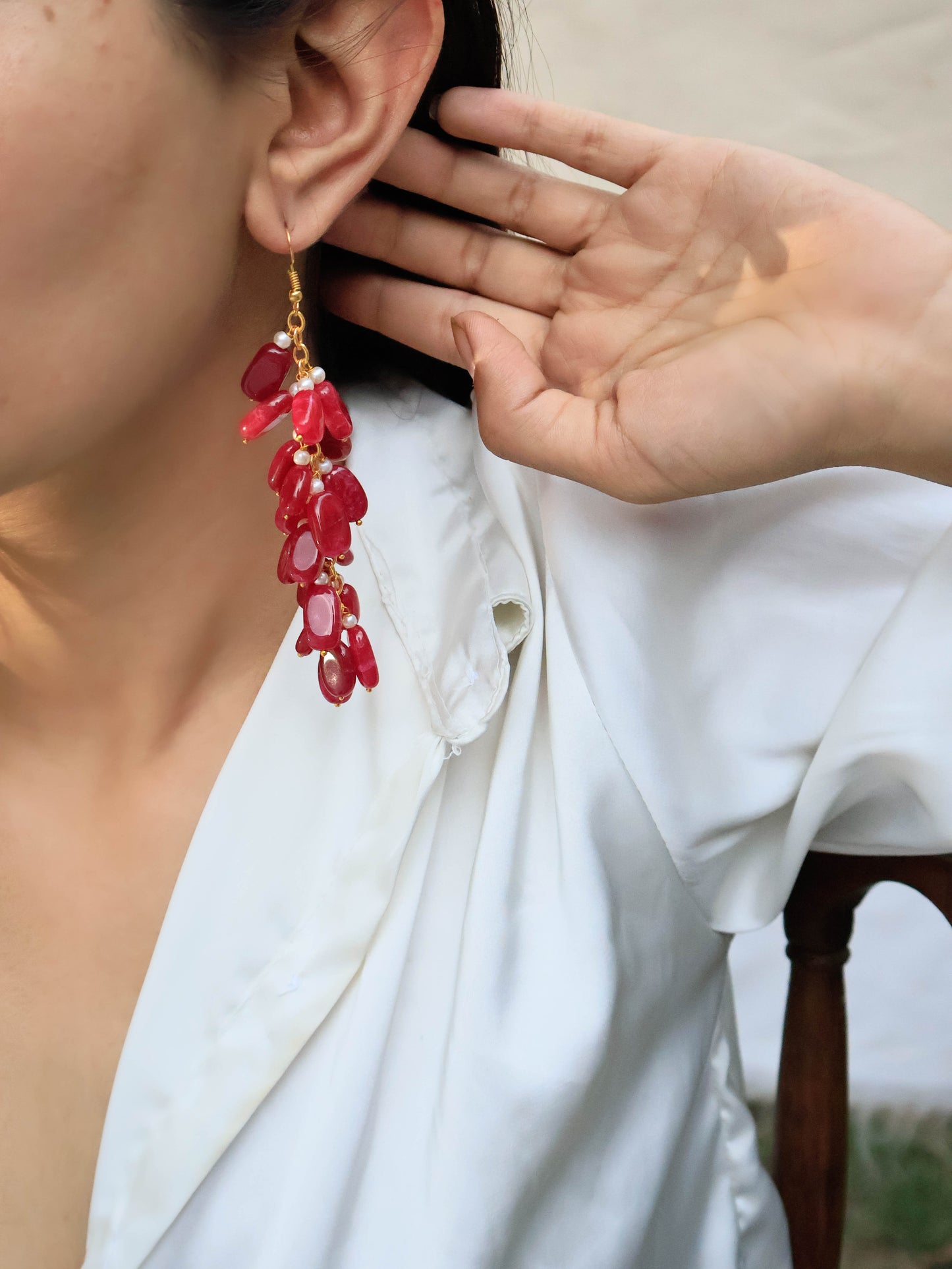 Namra Red Earrings