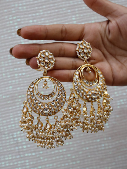 Mahveen Kundan Chandbali Earrings