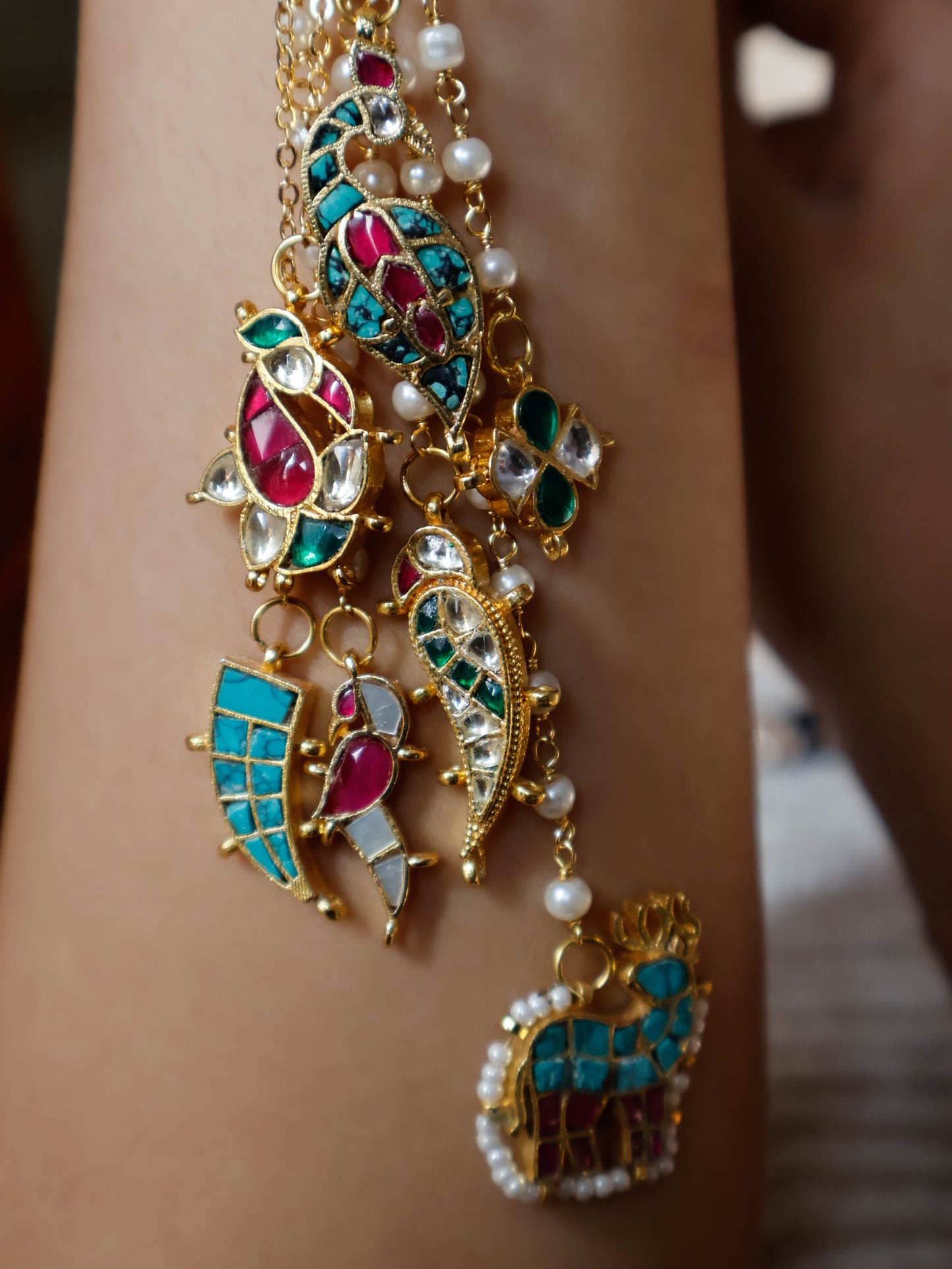 Divisha Multicolored Kundan Lumba
