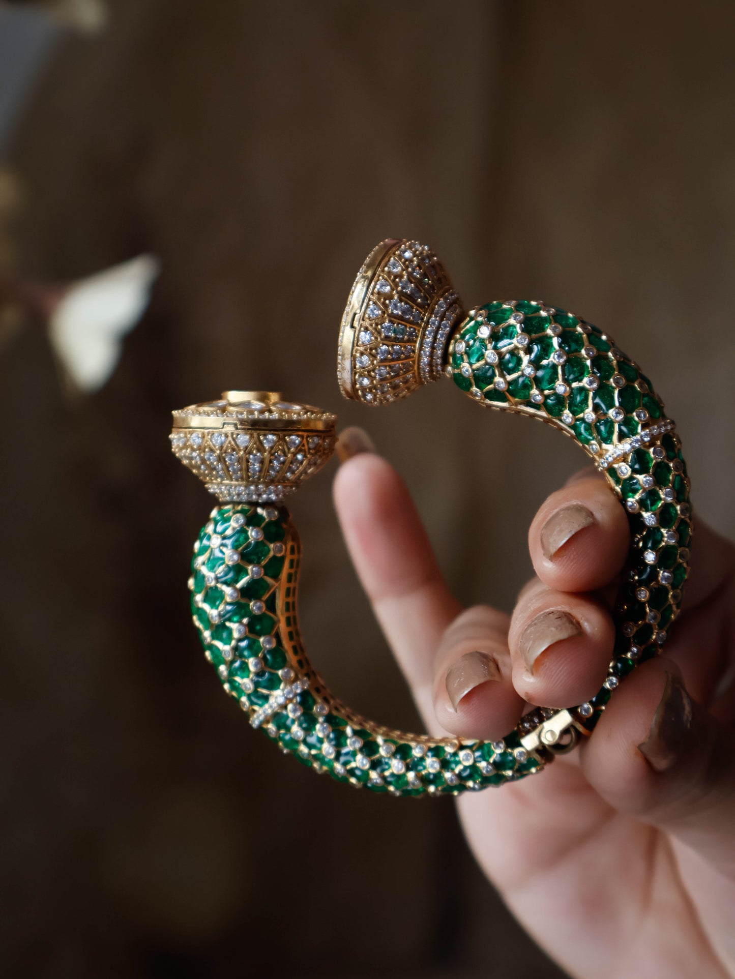Navina Polki Green Bangle