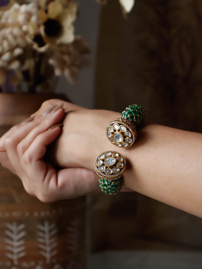 Navina Polki Green Bangle