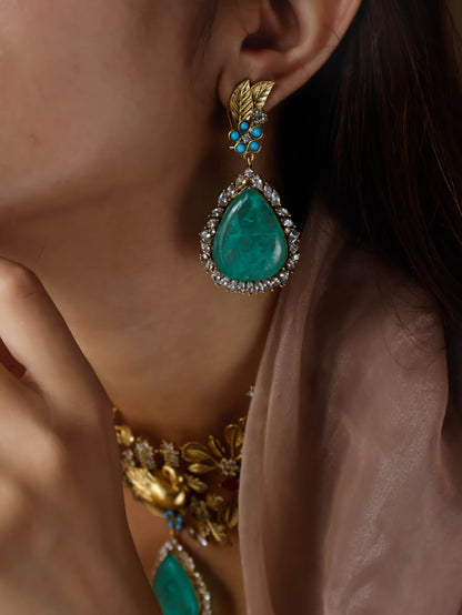 Udaan Mint Green Polki Necklace Set