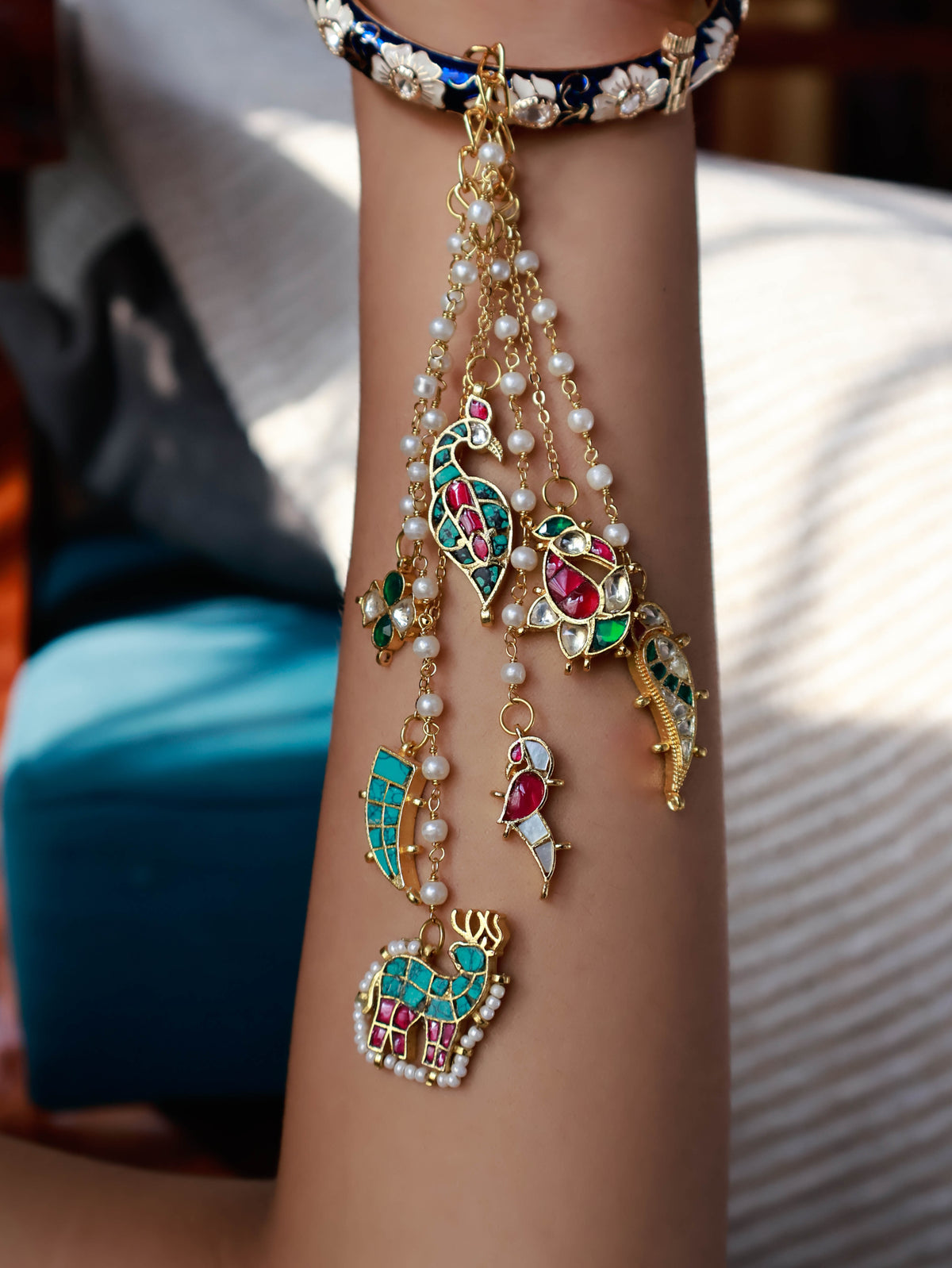 Divisha Multicolored Kundan Lumba