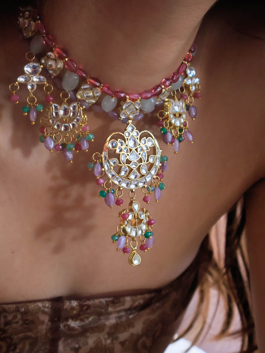 Phool Multicolored Kundan Necklace