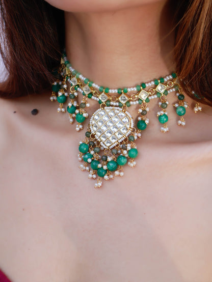 Azure Green Kundan Necklace