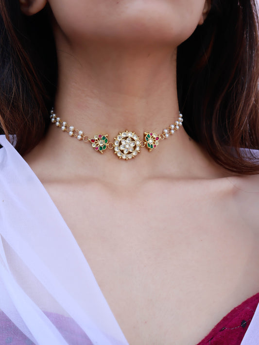 Amaya Floral Kundan Choker Necklace