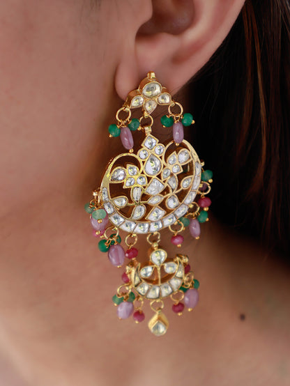 Rosa Kundan Pastel Earrings