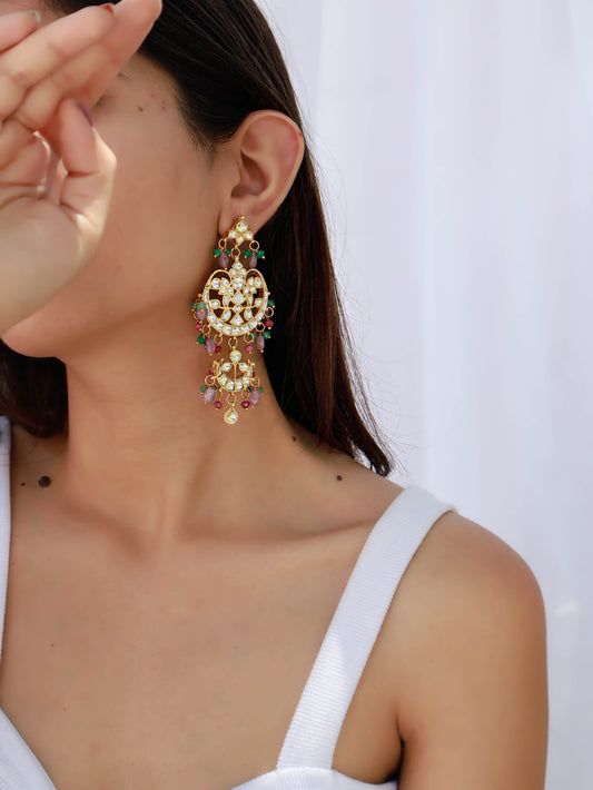 Rosa Kundan Pastel Earrings