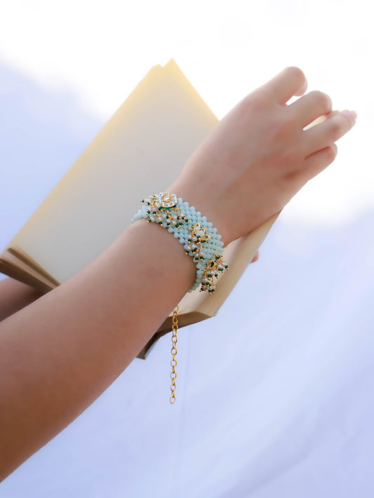 Lafiza Turquoise Kundan Bracelet