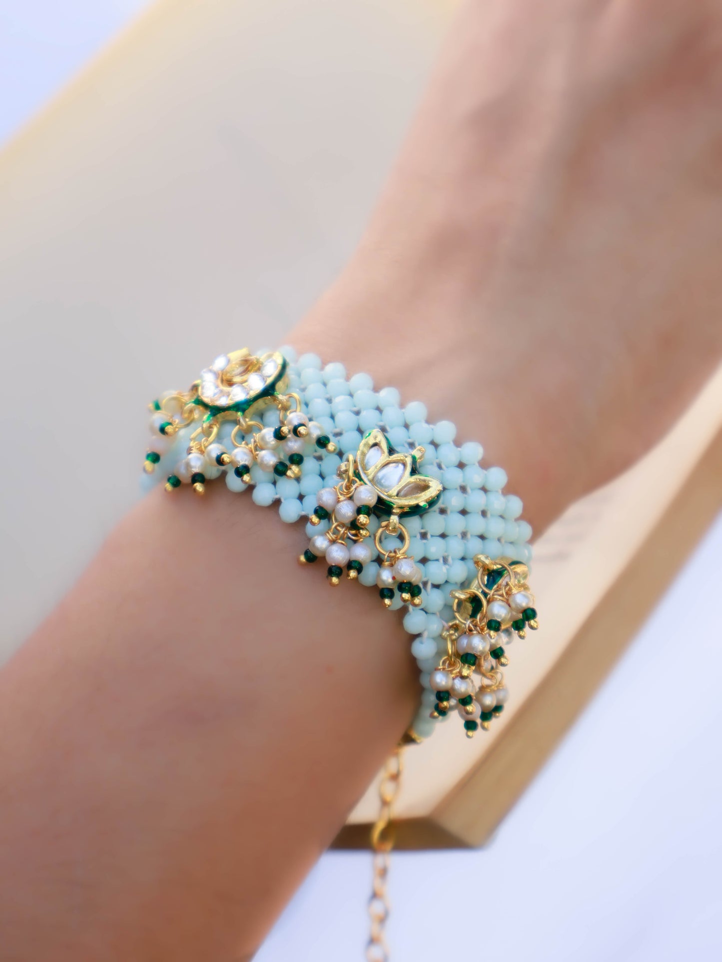 Lafiza Turquoise Kundan Bracelet