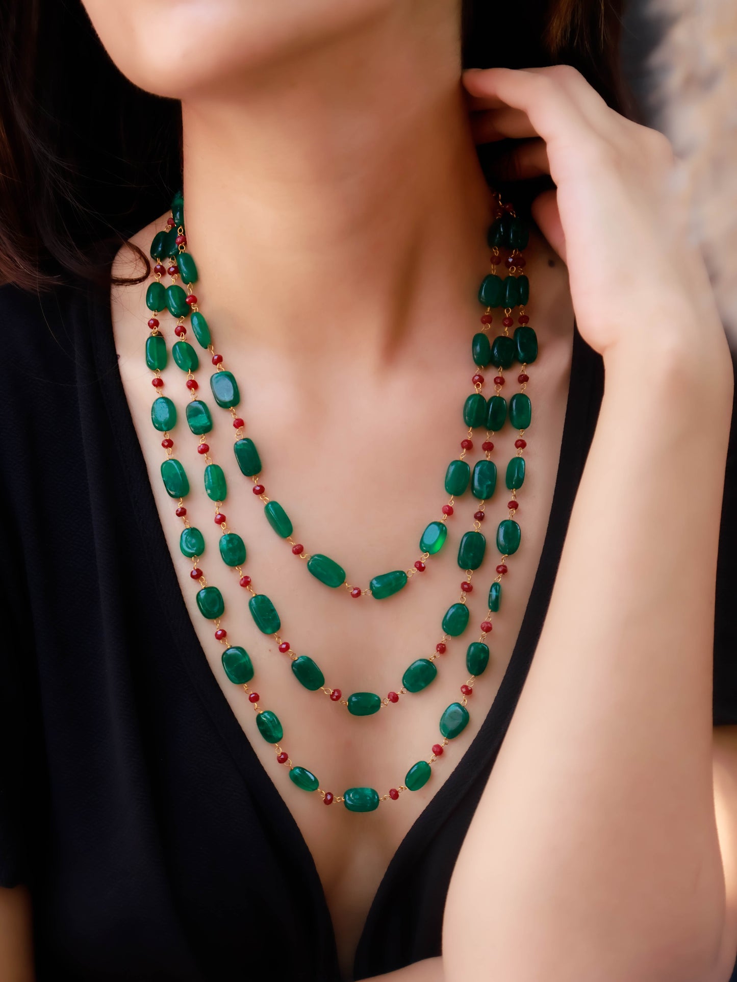 Baina Green Multilayared Necklace