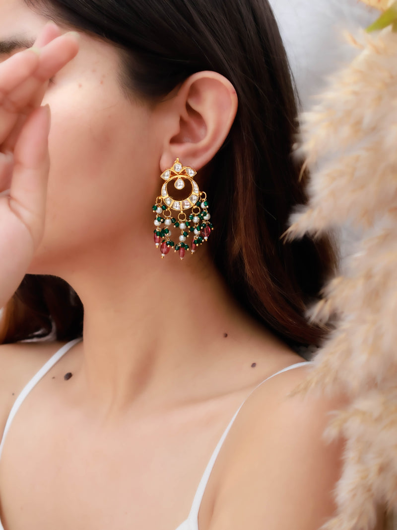 Lenqa Kundan Multicolored Chaandbaali