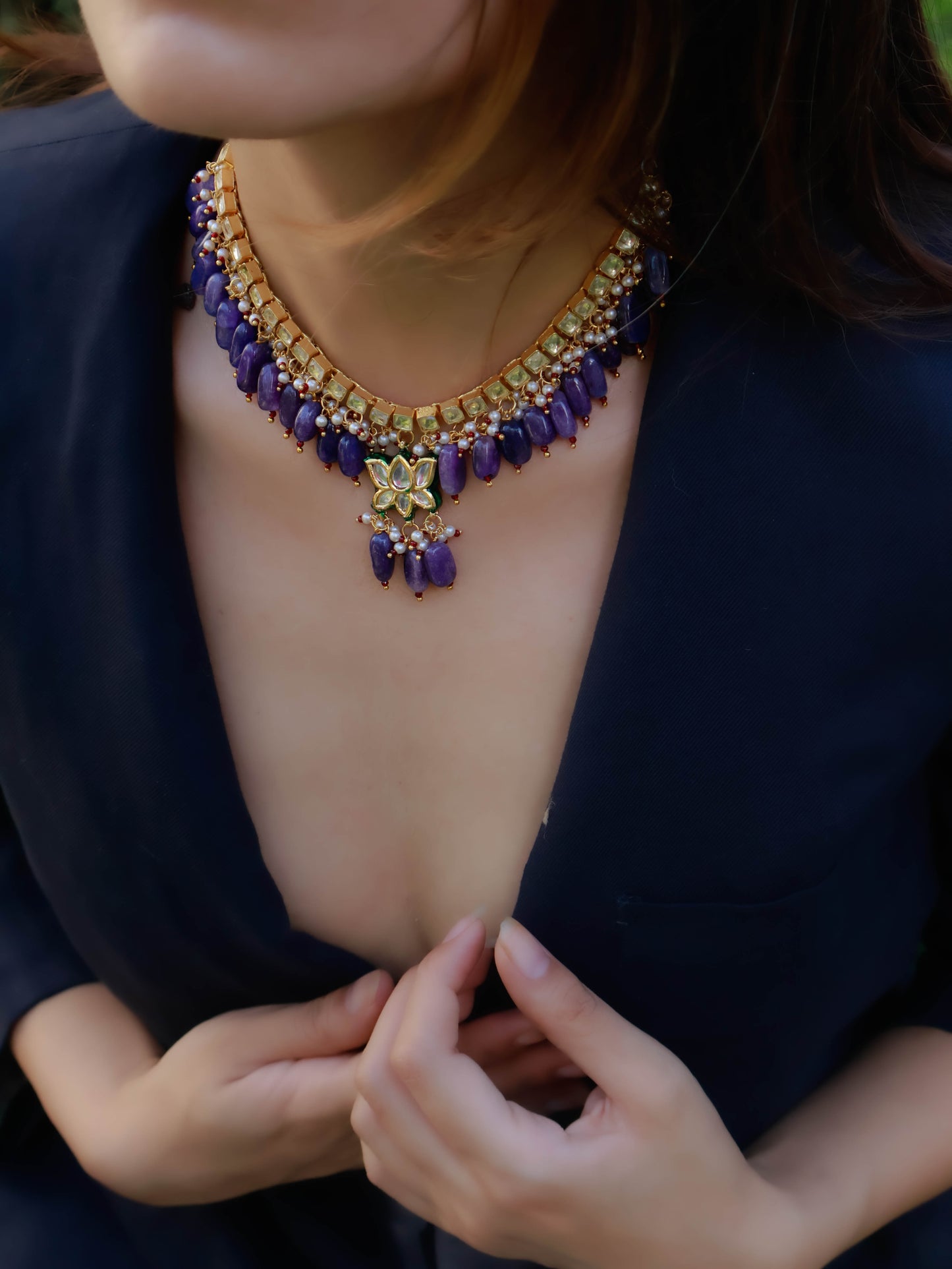 Jiva Kundan Purple Necklace