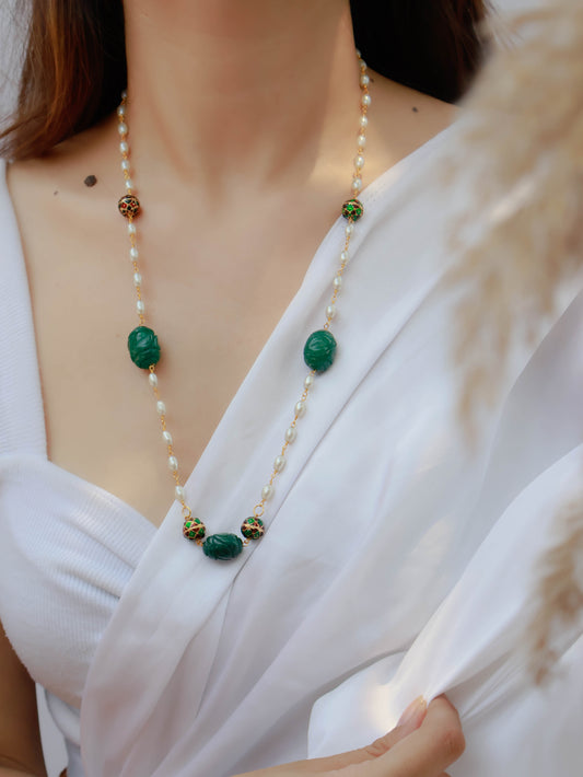 Zien Green Long Necklace