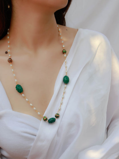 Zien Green Long Necklace