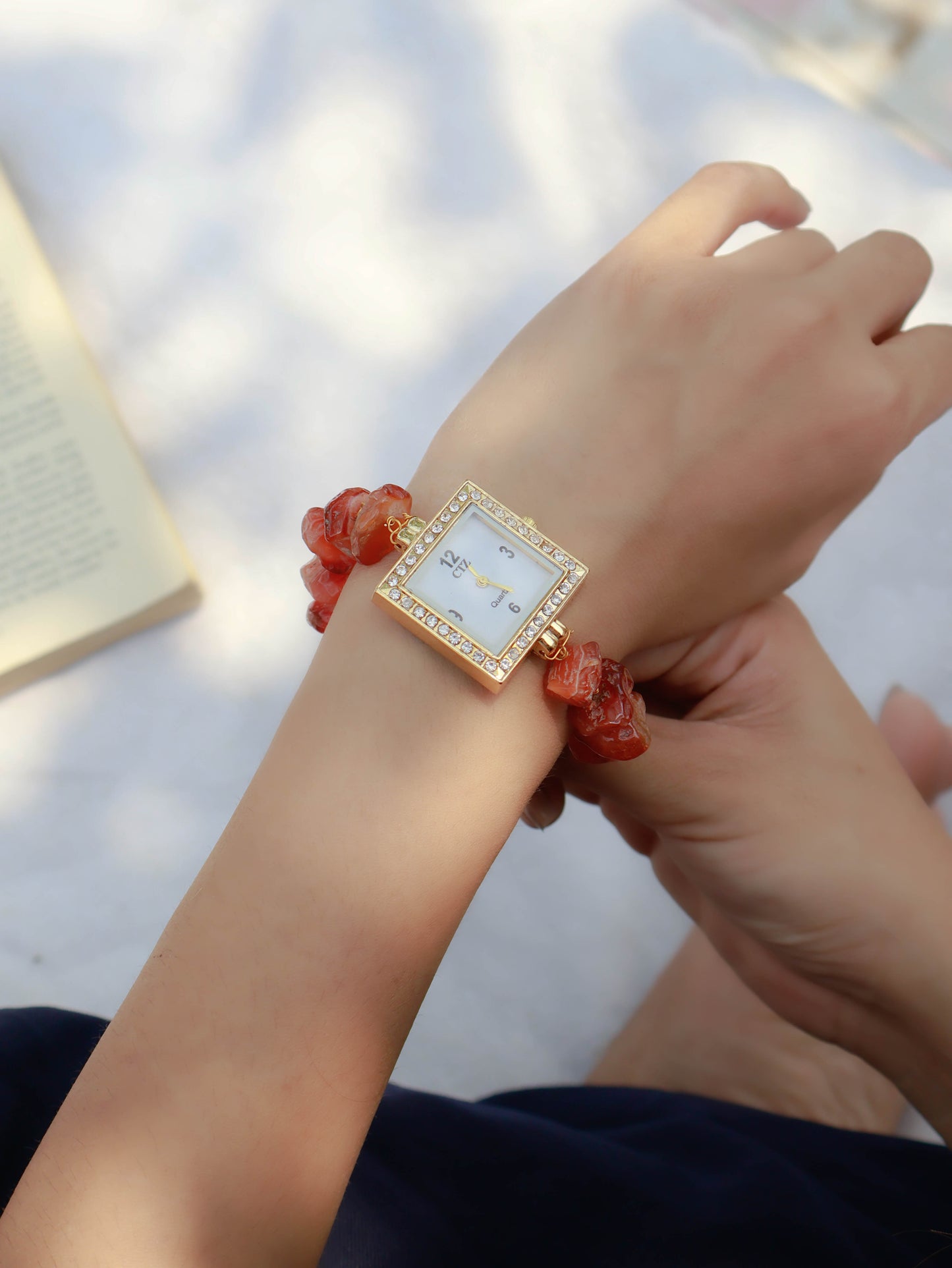 Alannah Fire Agate Wrist Watch