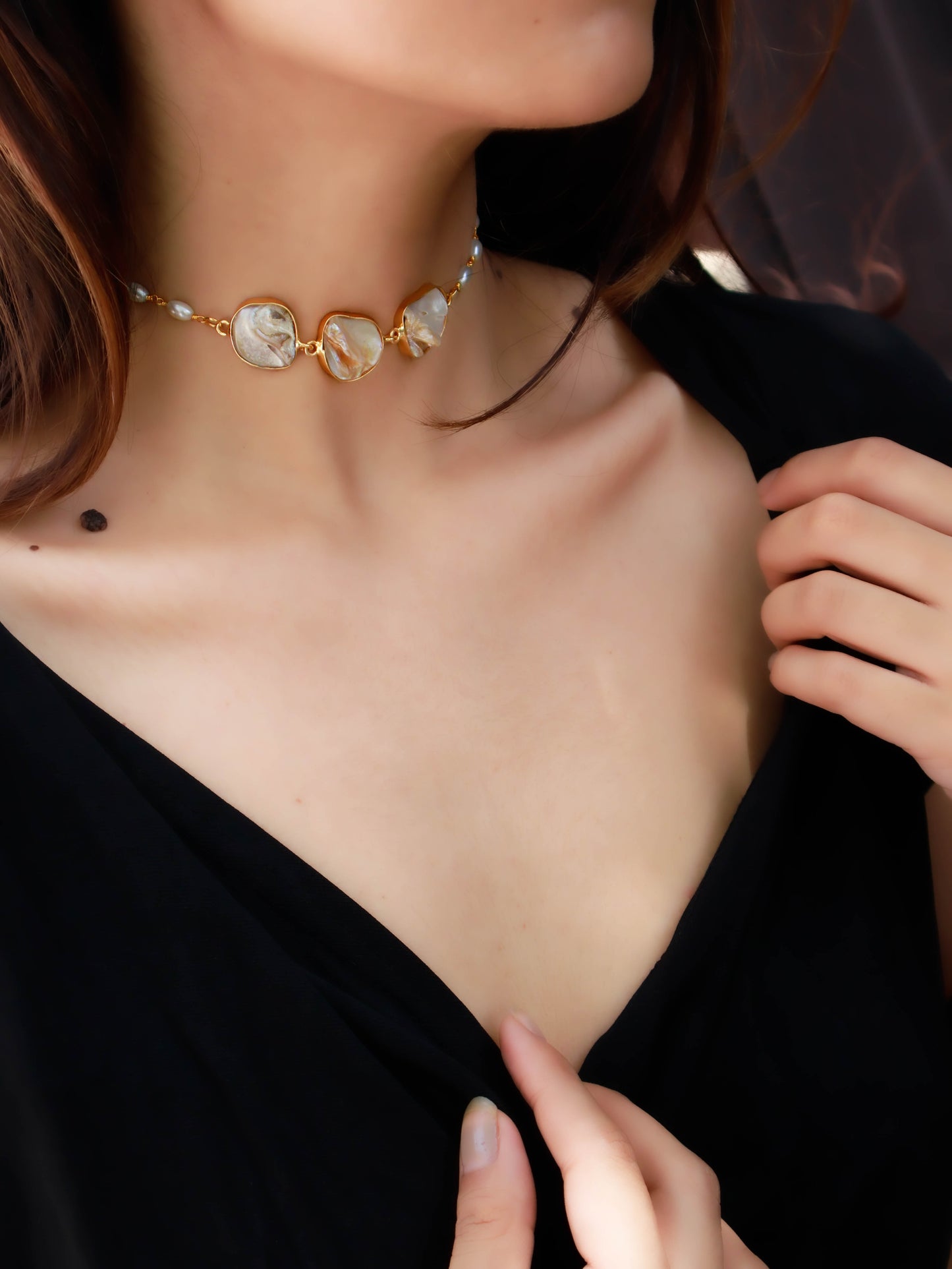 Ivy Baroque Pearls Choker Necklace