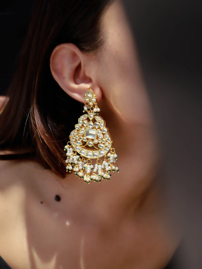 Vini Kundan Chandbali Earrings