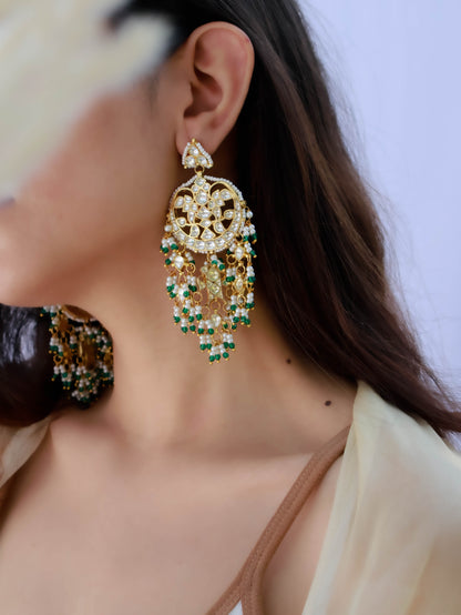 Louise Green Kundan Chandbali Earrings