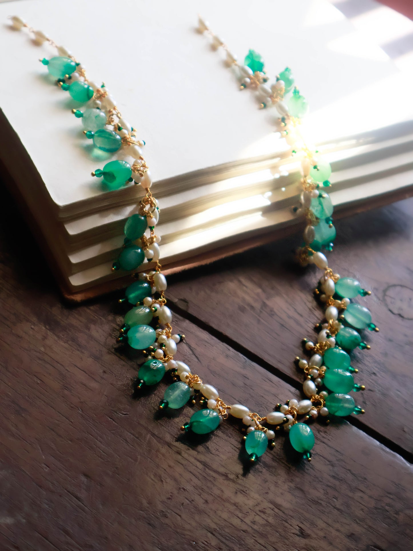 Abby Mint Pearl Necklace