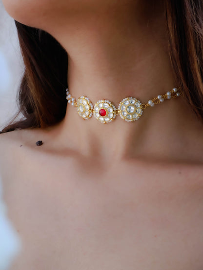 Mariam Floral Kundan Choker Necklace