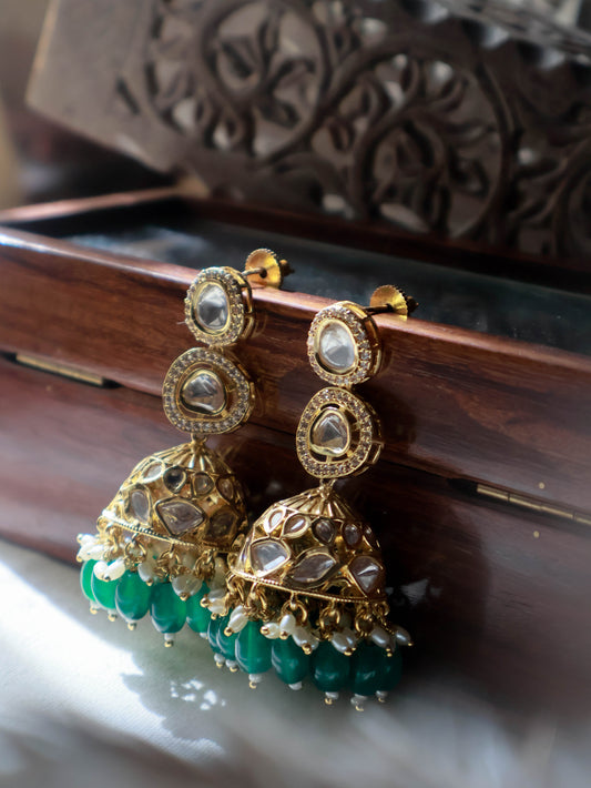 Nina Green Polki Jhumka