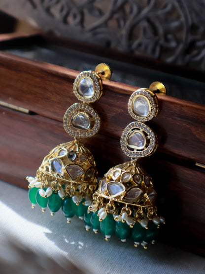 Nina Green Polki Jhumka