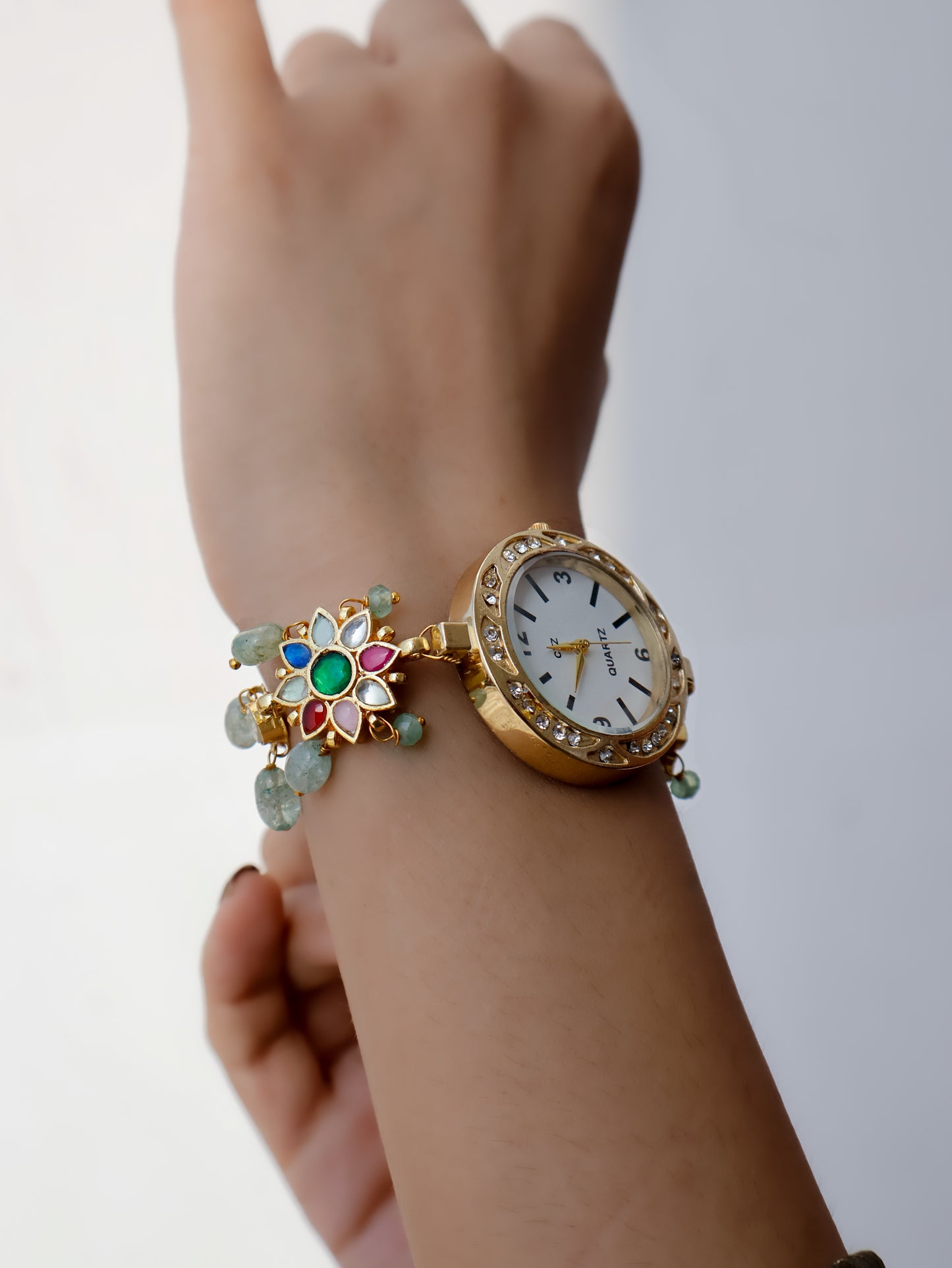 Lehar Multicolored Floral Wrist Watch