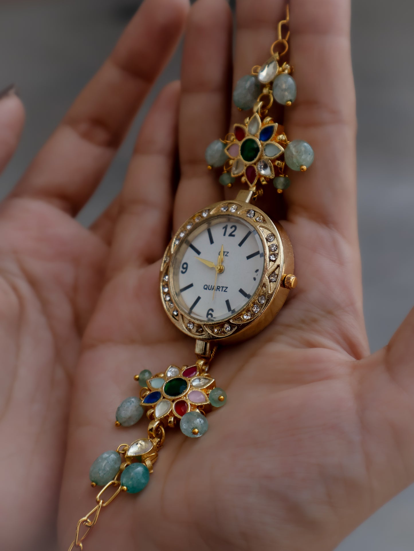 Lehar Multicolored Floral Wrist Watch